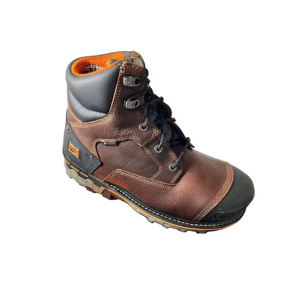 DOLD Timberland Mens Brown Leather Boondock 6" Composite Toe Work Boots Sz 10 W - Picture 2 of 11